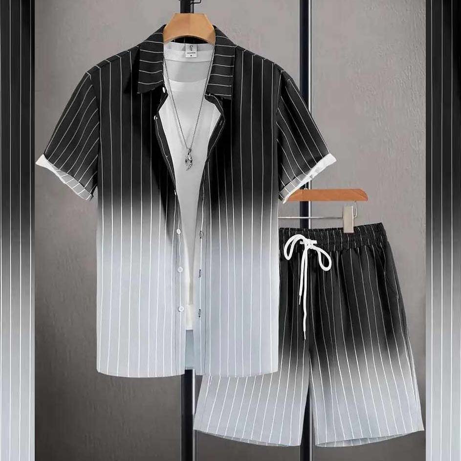 All-Over 3D Printed Premium Quality Dry-Fit 2-Pcs Summer Suit. MS3D-09