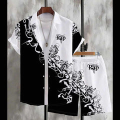 All-Over 3D Printed Premium Quality Dry-Fit 2-Pcs Summer Suit. MS3D-06