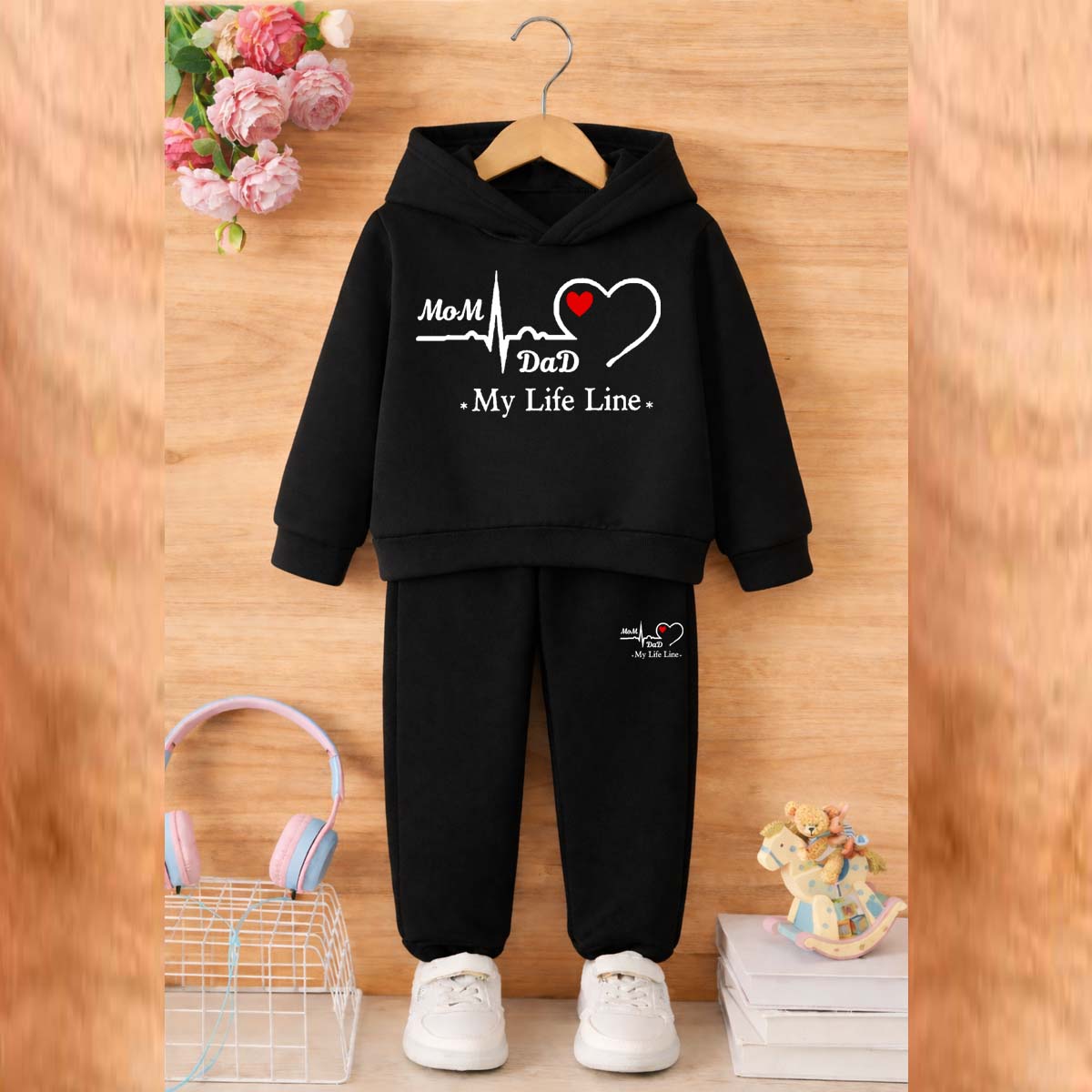 MD Life-Line Kids Hoodie Style 2-Pcs Winter Tracksuit. KWTS-01