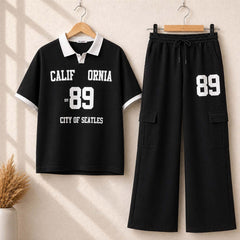 Cali-89 Collar Cargo Style Western 2-Pcs Summer Tracksuit For Her. WSTS-05 V2