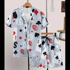 All-Over 3D Printed Premium Quality Dry-Fit 2-Pcs Summer Suit. MS3D-02