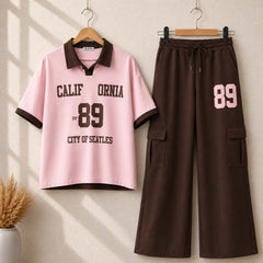 Cali-89 Collar Cargo Style Western 2-Pcs Summer Tracksuit For Her. WSTS-05 V2