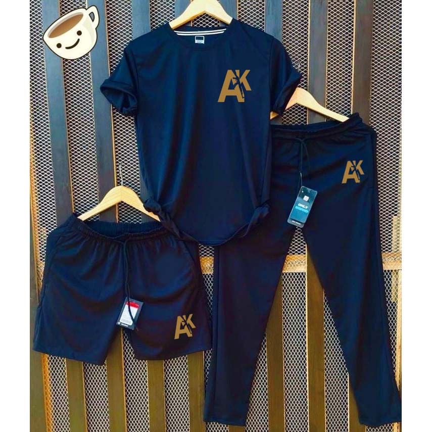 Blue Ak-47 Printed Bundle Of 3 Dry-Fit Premium Quality Summer Suit.