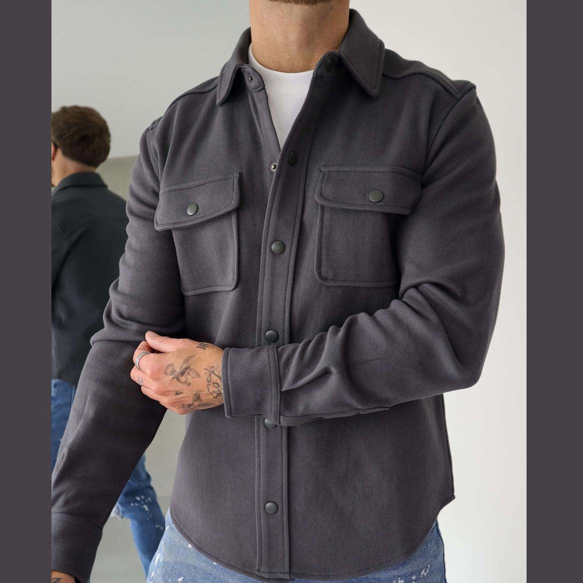 4-Pocket Button Jacket Style Overshirt For Winter's. MWJ-401 V4
