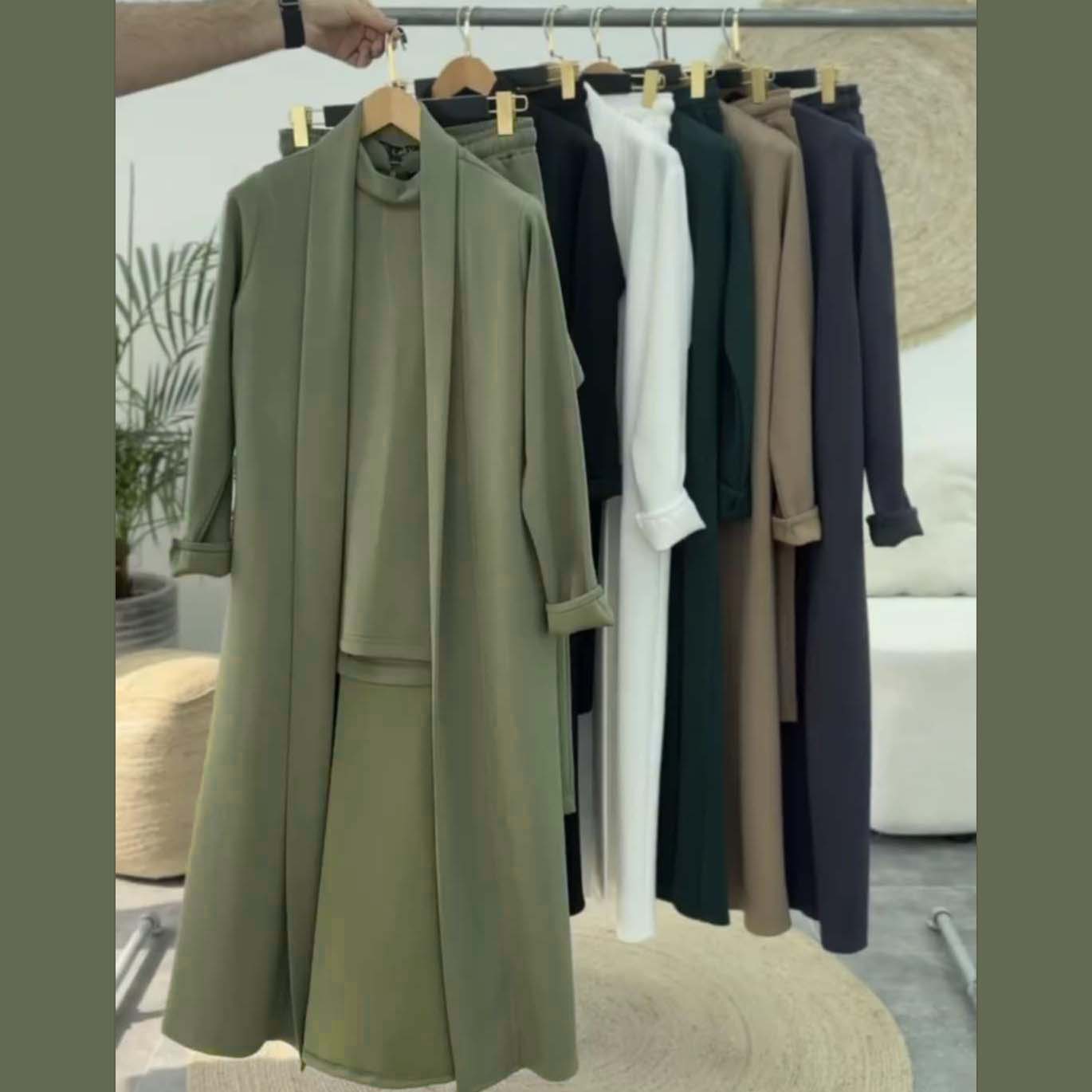 Long Gown Style 3-Pcs Winter Co-Ord Suit. WWTS-13